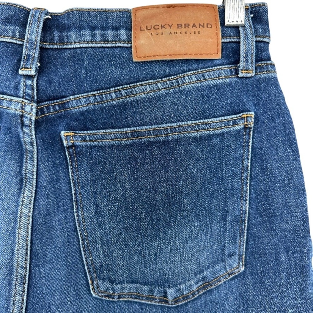 Lucky Brand Bridgette Skinny High Rise Jeans‎ Blue Released Raw Hem 12/31A Boho